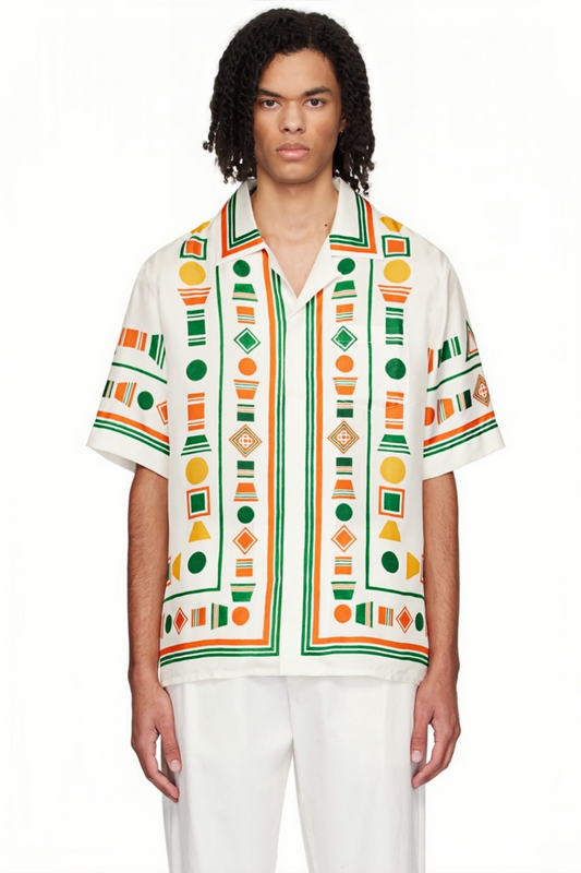 قميص قصير الأكمام بطبعة هندسية من Walter White