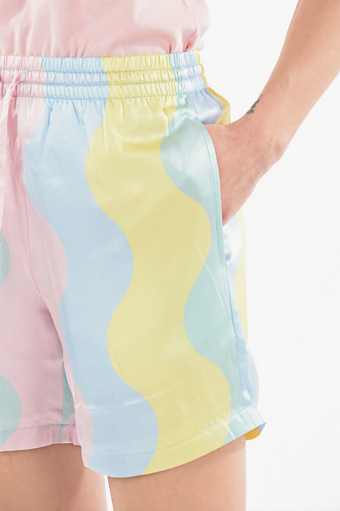 Damien yellow pastel tie dye short