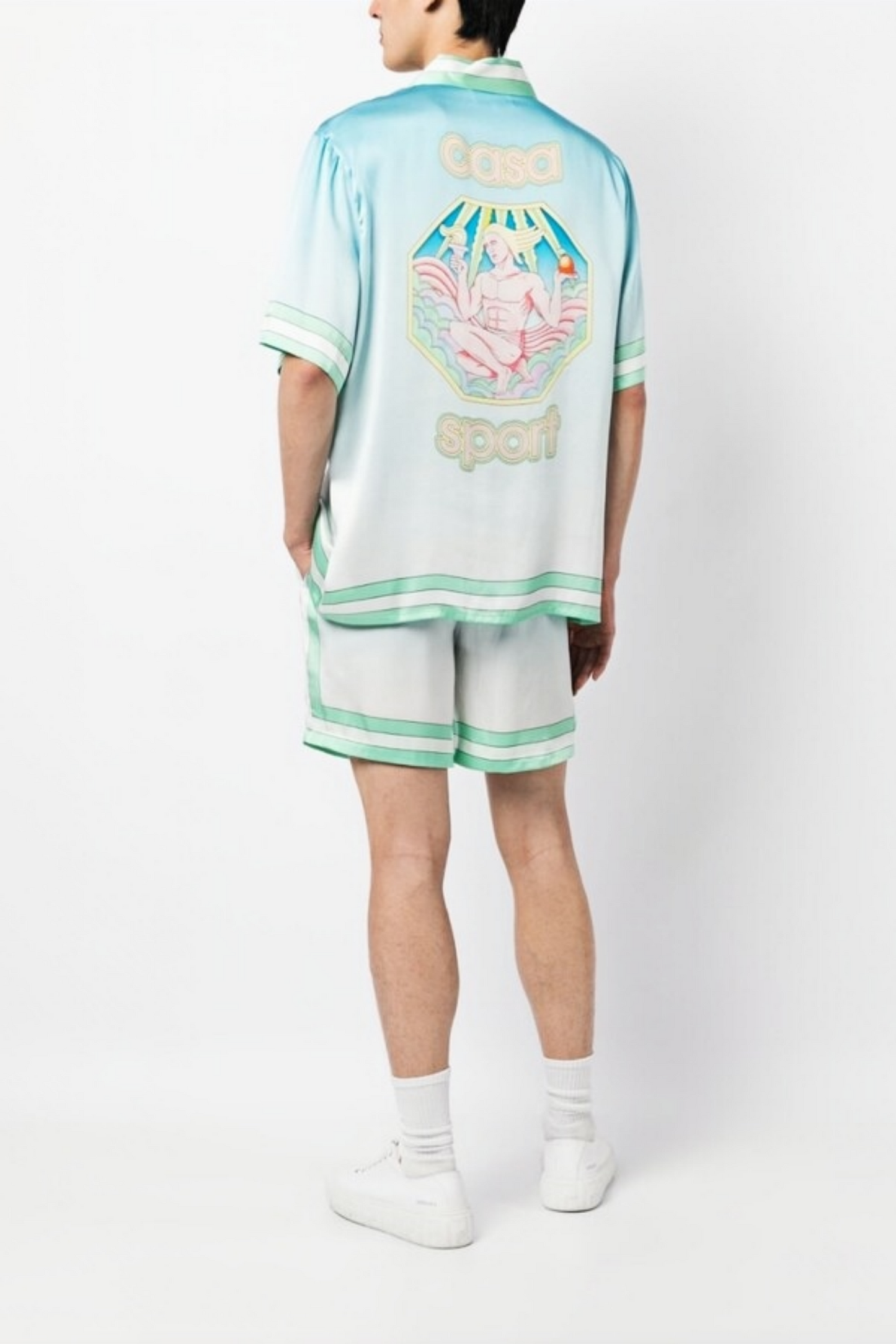 Carl light blue striped short-sleeve shirt