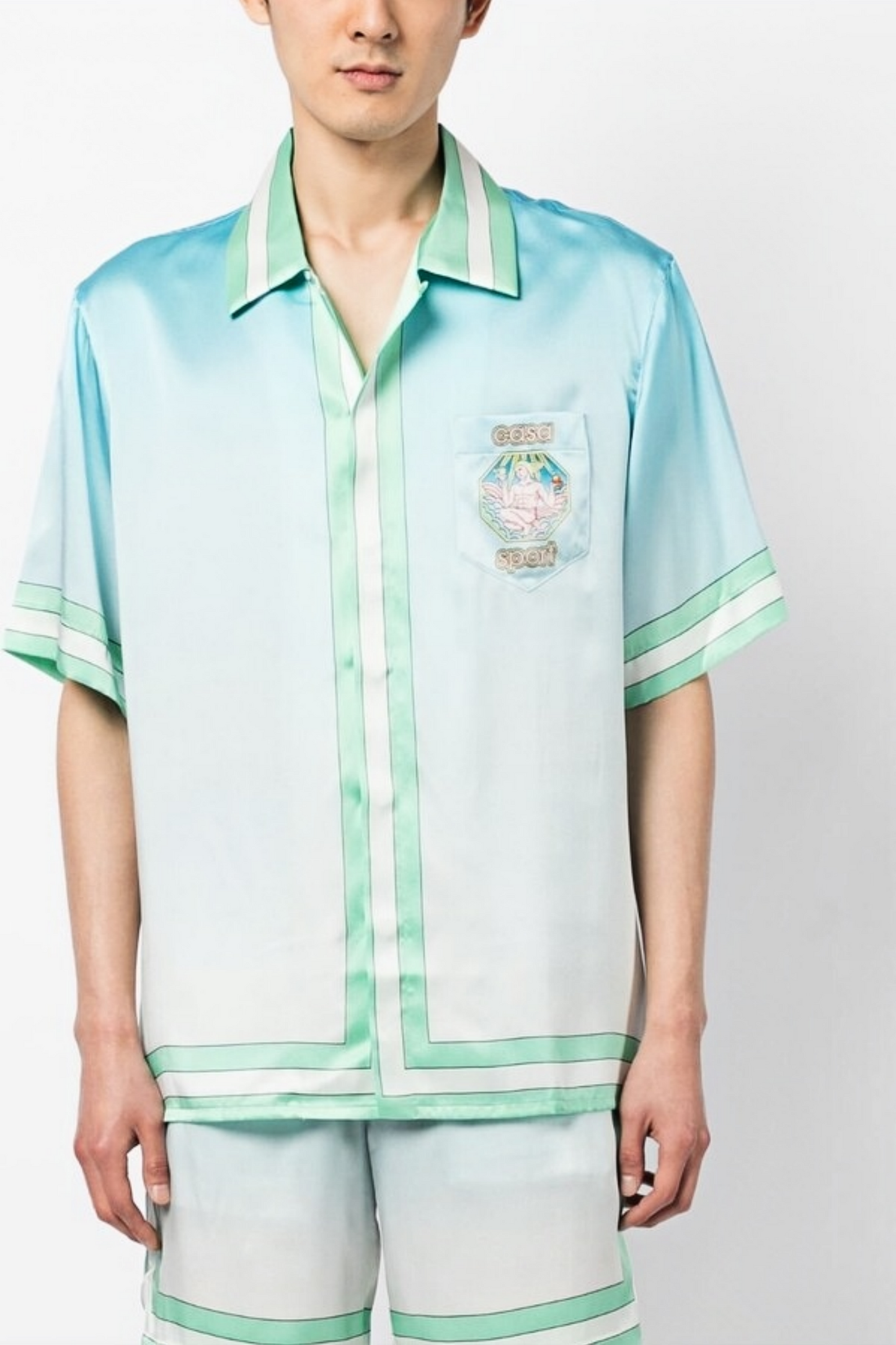 Carl light blue striped short-sleeve shirt