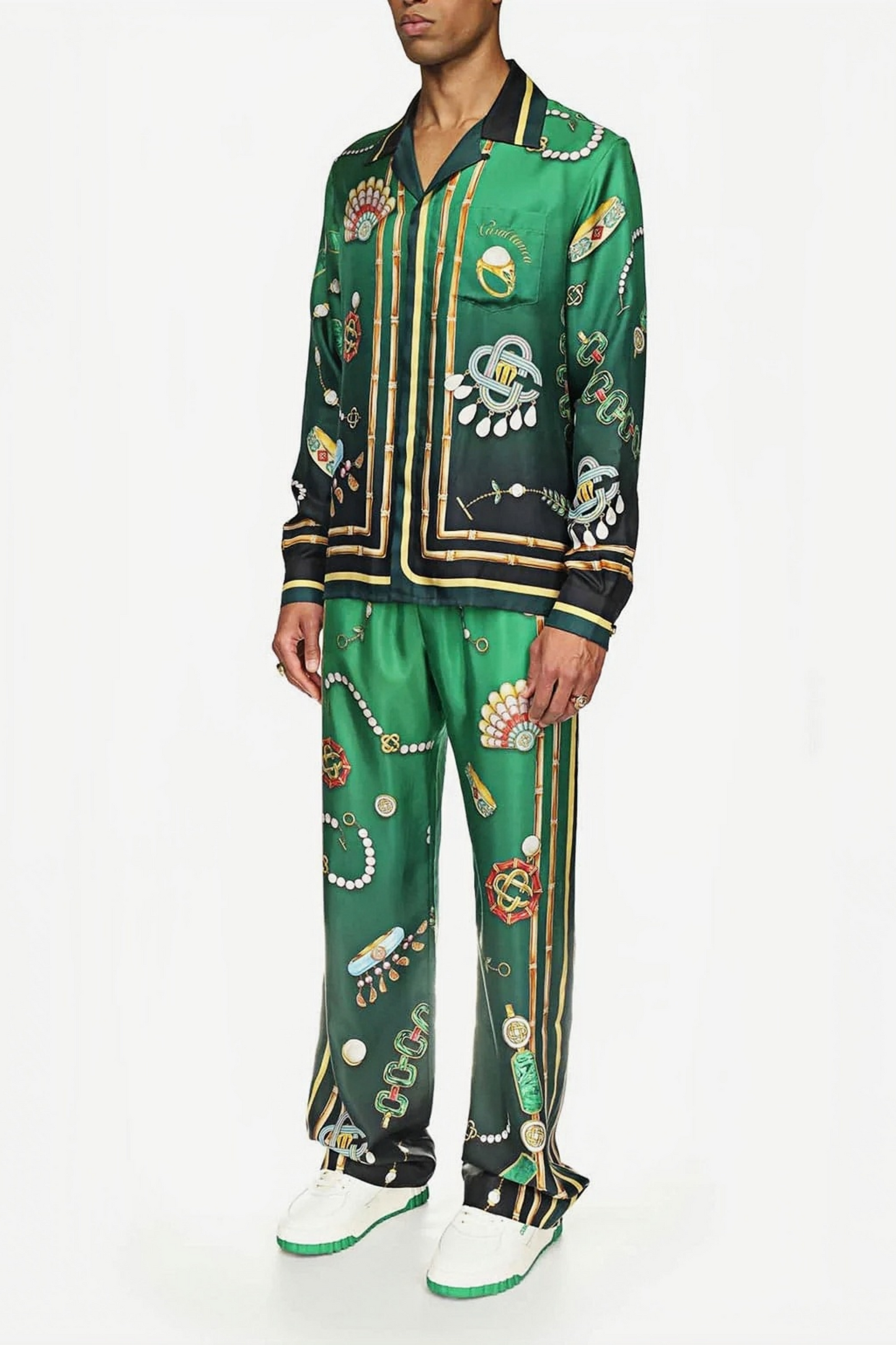 Isaac green jewelry long-sleeve shirt