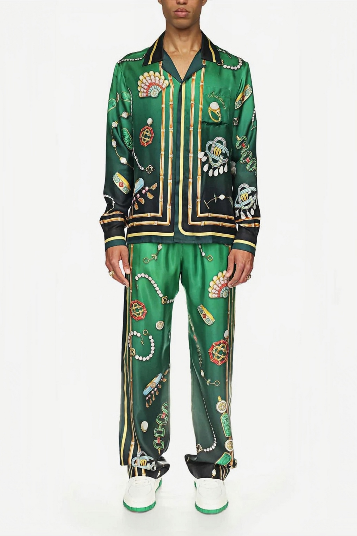 Isaac green jewelry long-sleeve shirt