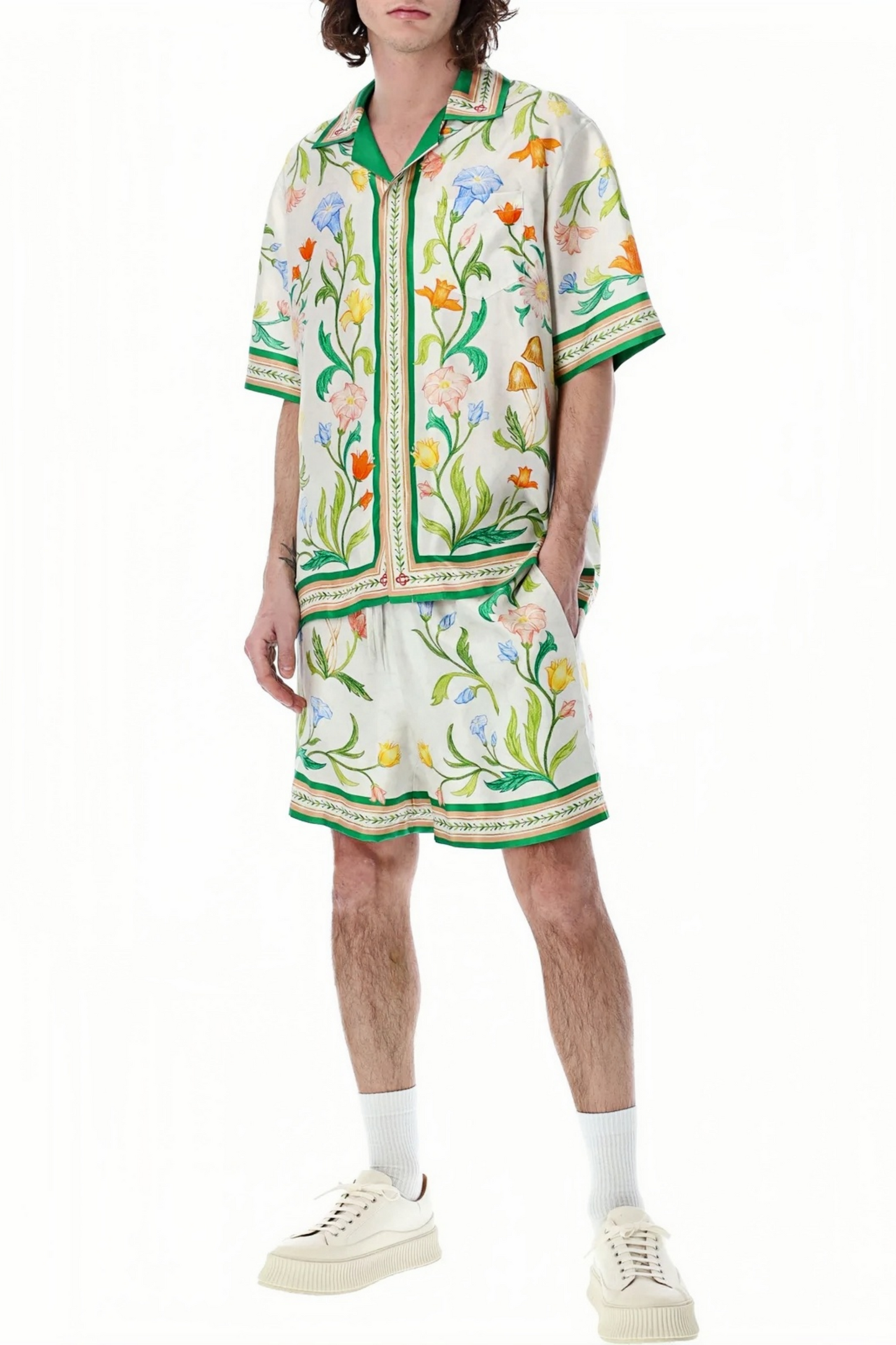 Ivan white floral print short