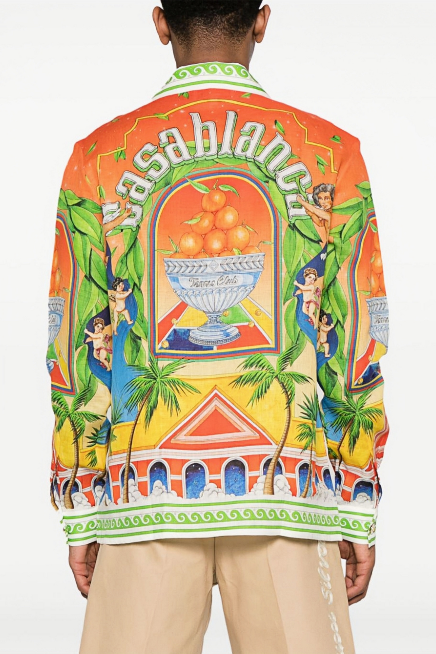 Isaiah orange tropical adventure long-sleeve shirt