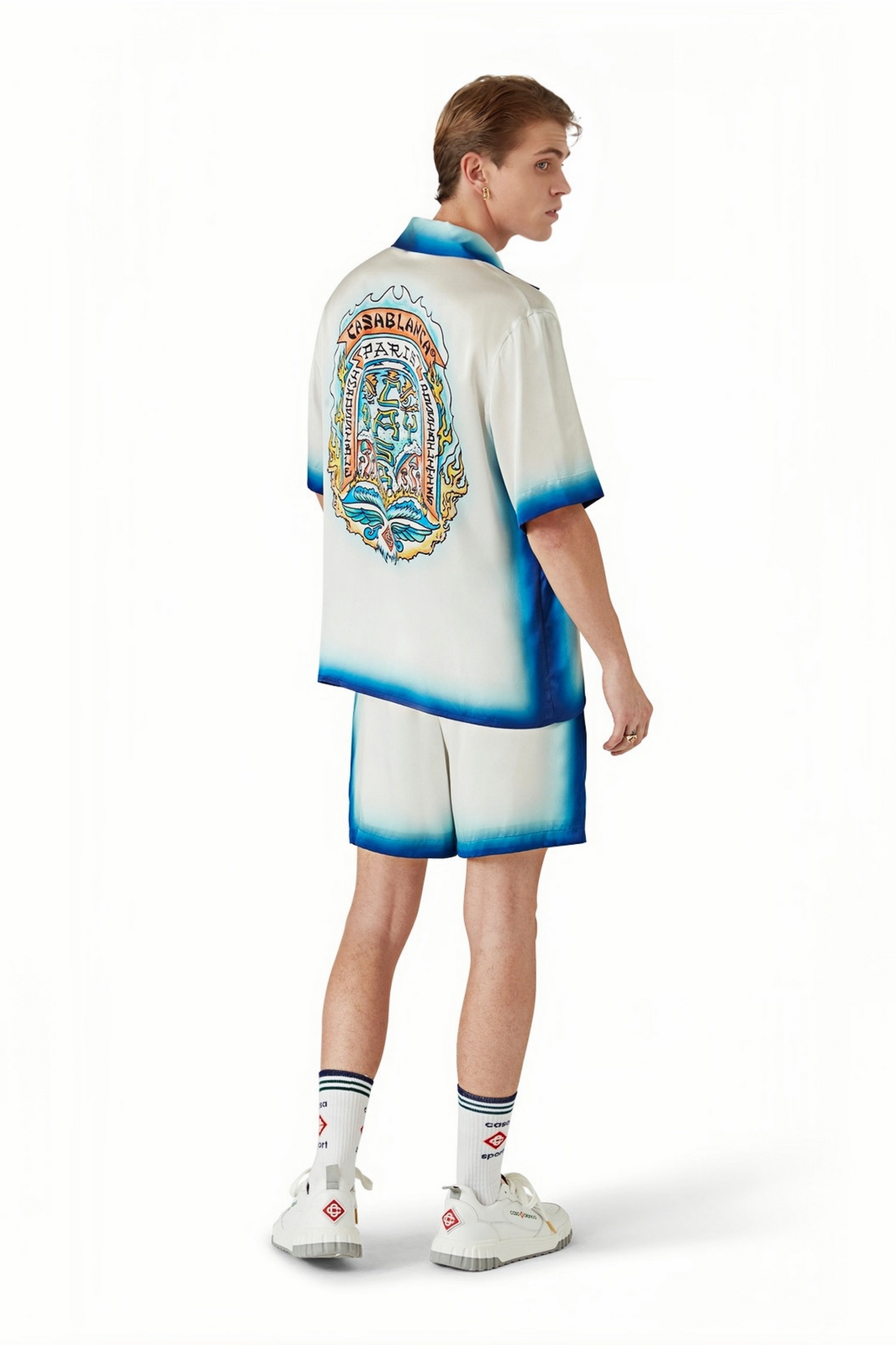 قميص بولو قصير الأكمام بدرجات لون أبيض من Zach