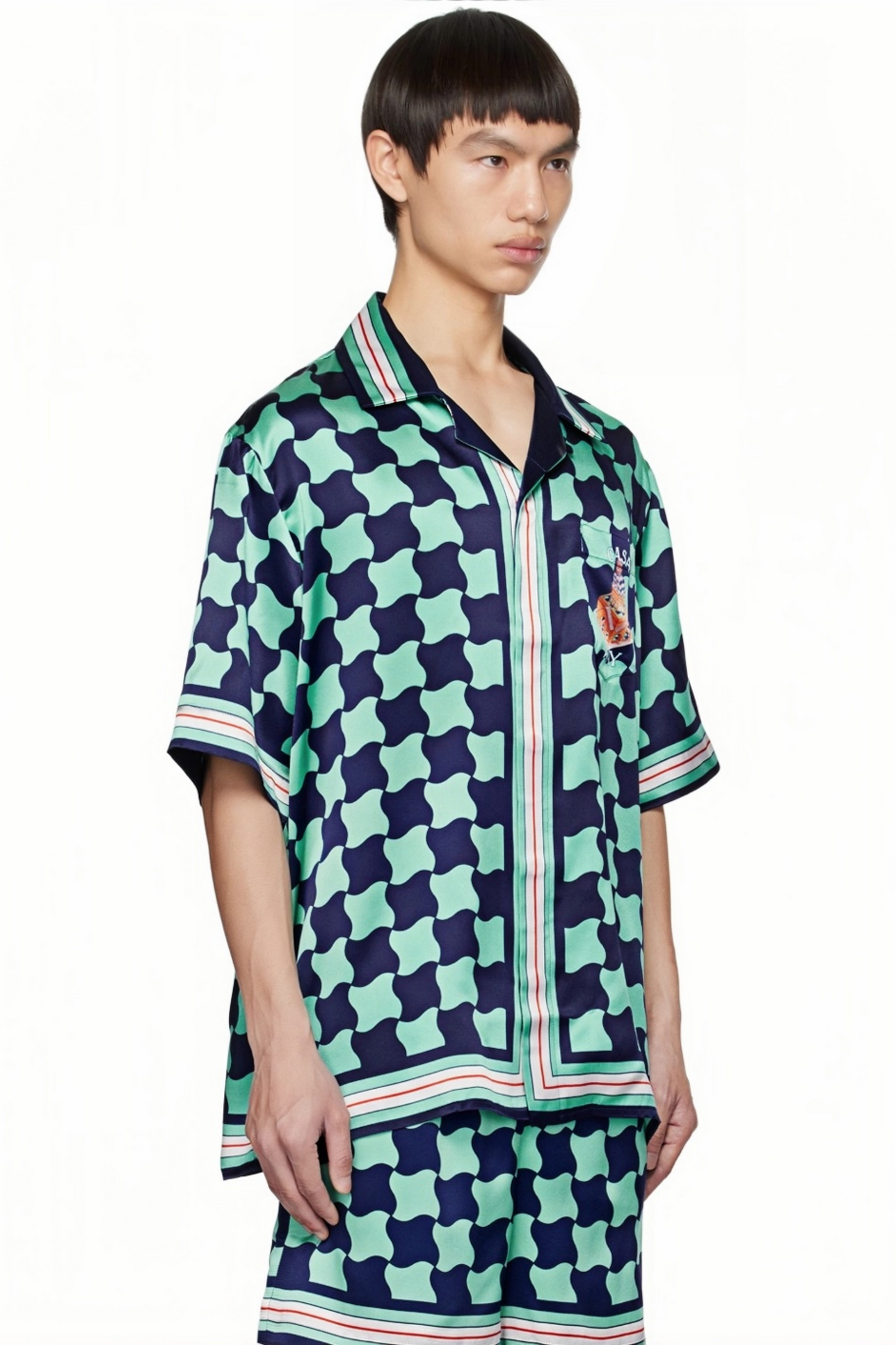 Marc green cloud print  short-sleeve shirt