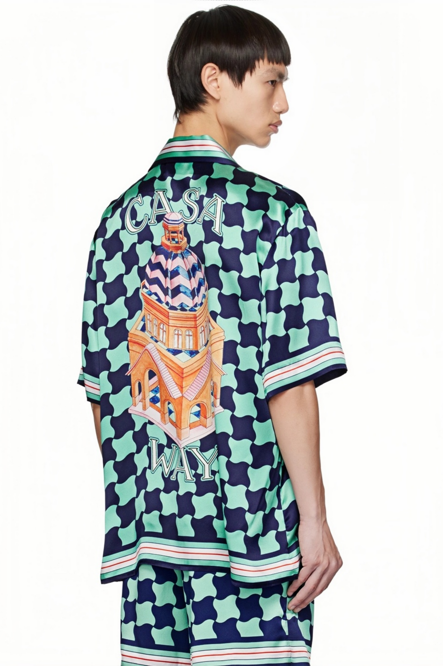 Marc green cloud print  short-sleeve shirt