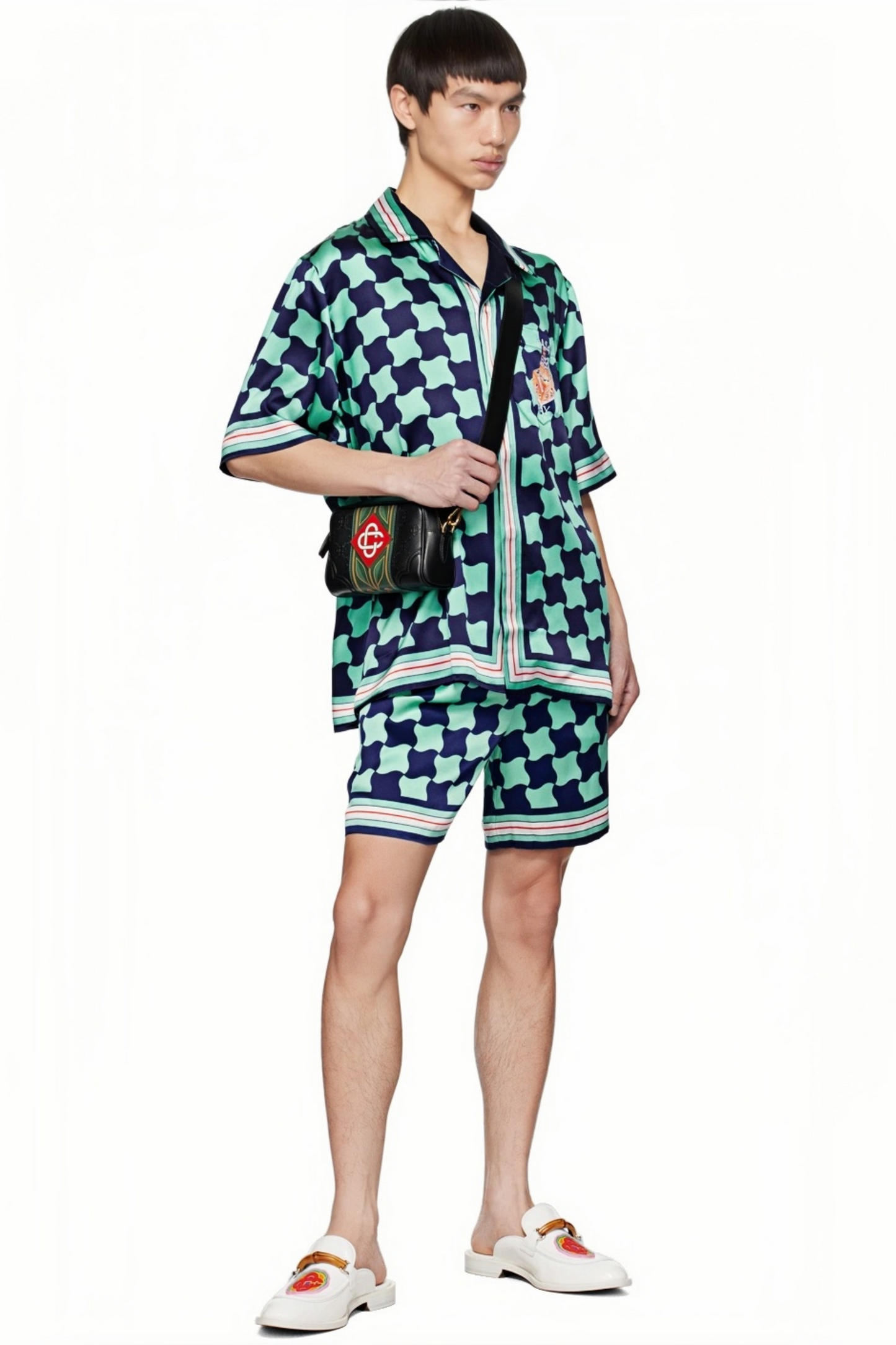 Marc green cloud print  short-sleeve shirt
