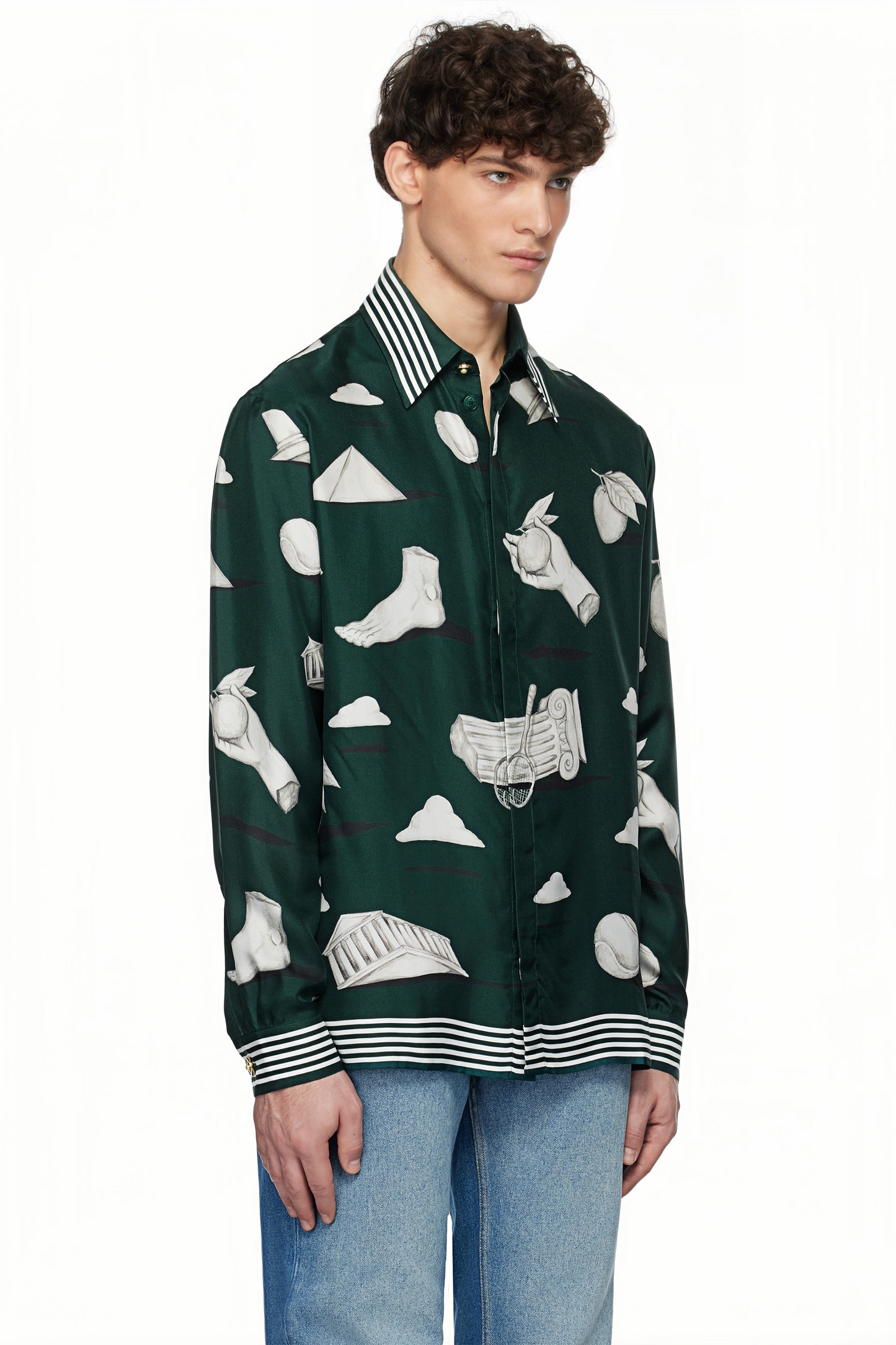 Thomas green sports print long-sleeve shirt