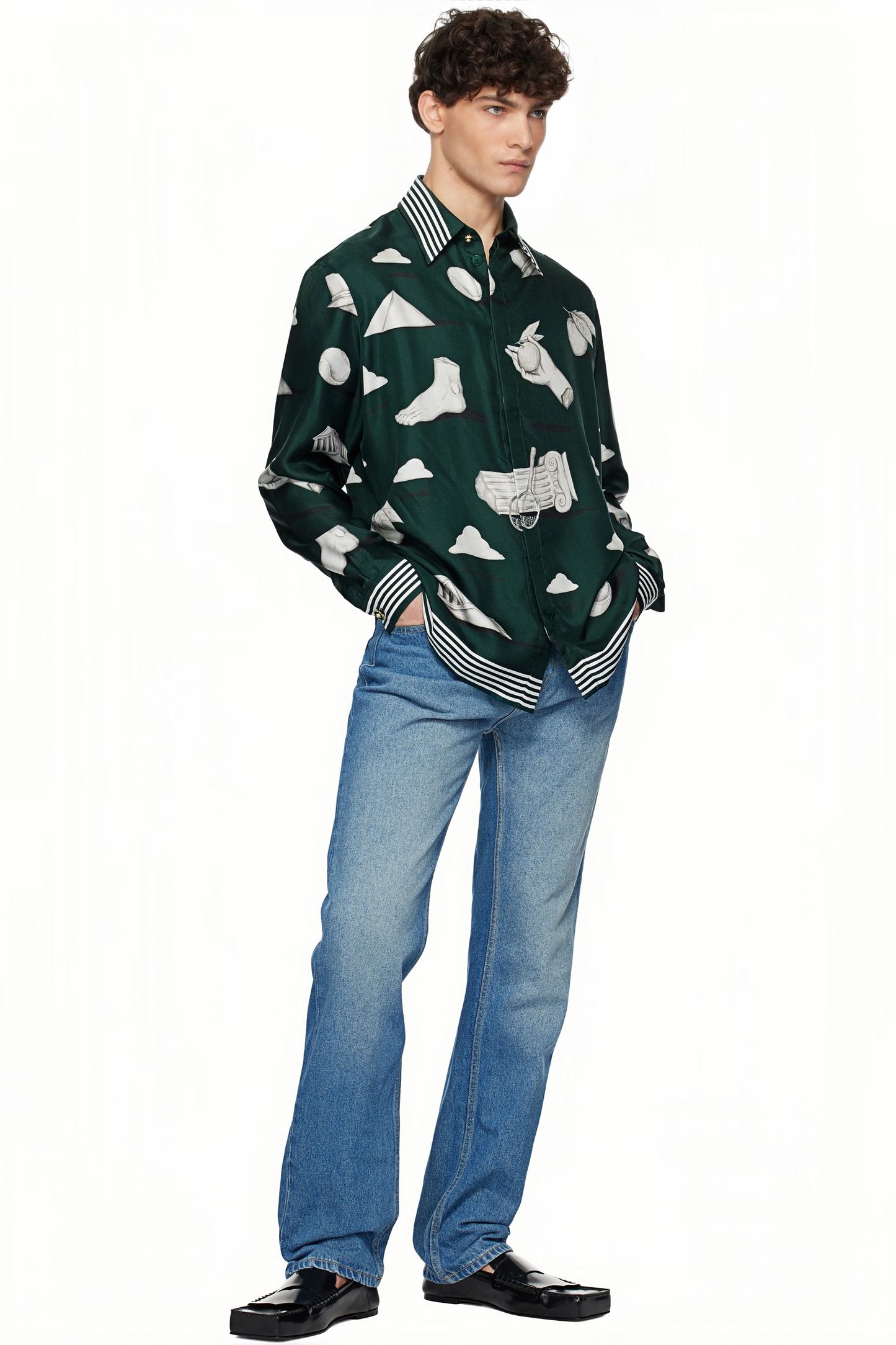 Thomas green sports print long-sleeve shirt