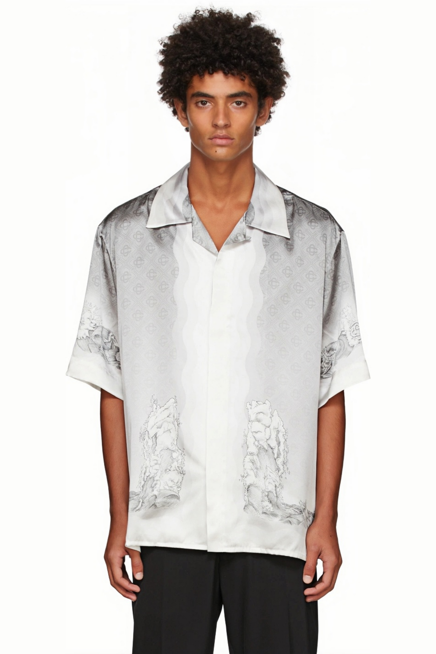 Clément white graphic print short-sleeve shirt