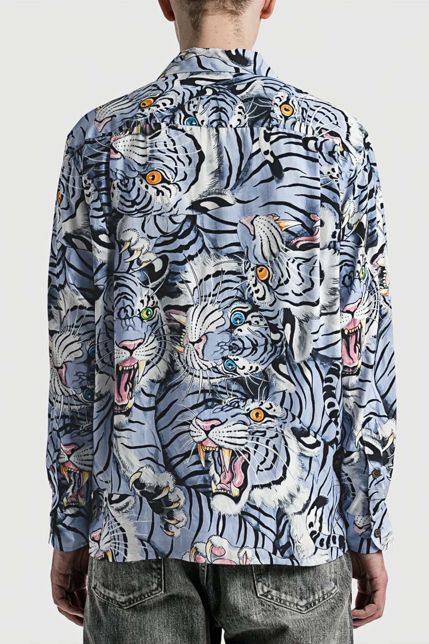 Hippolyte blue tiger print long-sleeve shirt