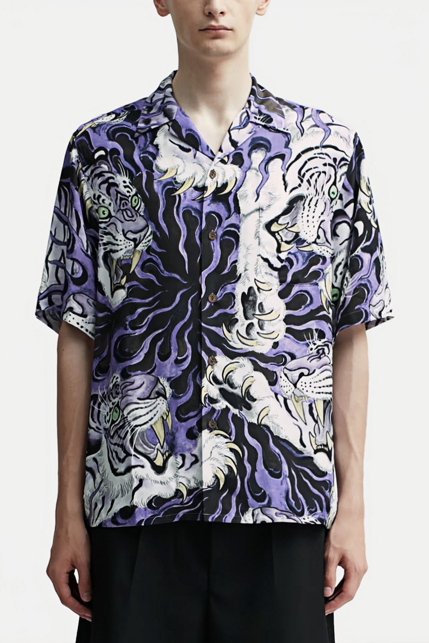 Hyacinthe white classic collared short-sleeve shirt