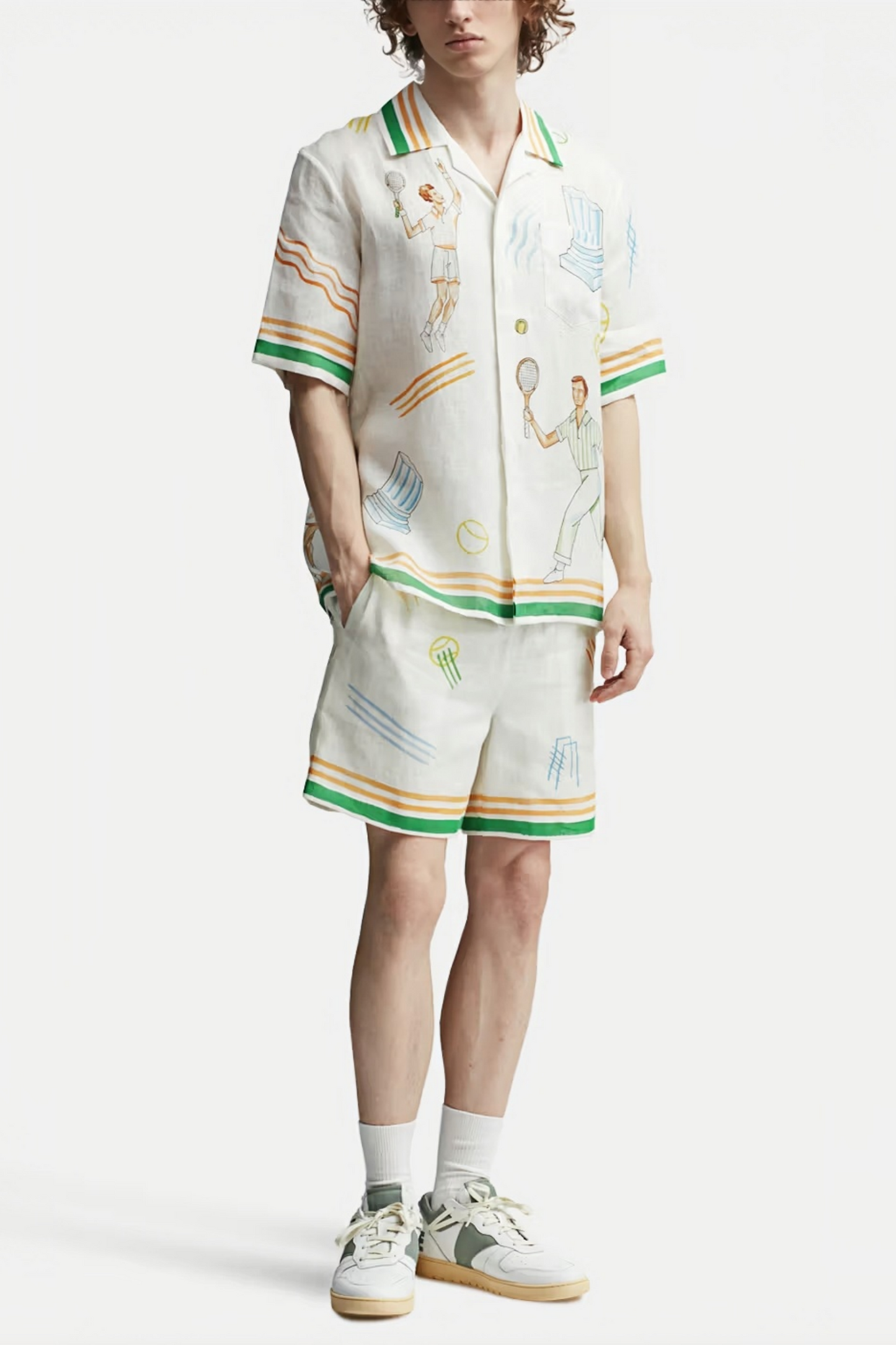 Ryan white tennis player print short- sleeve shirt