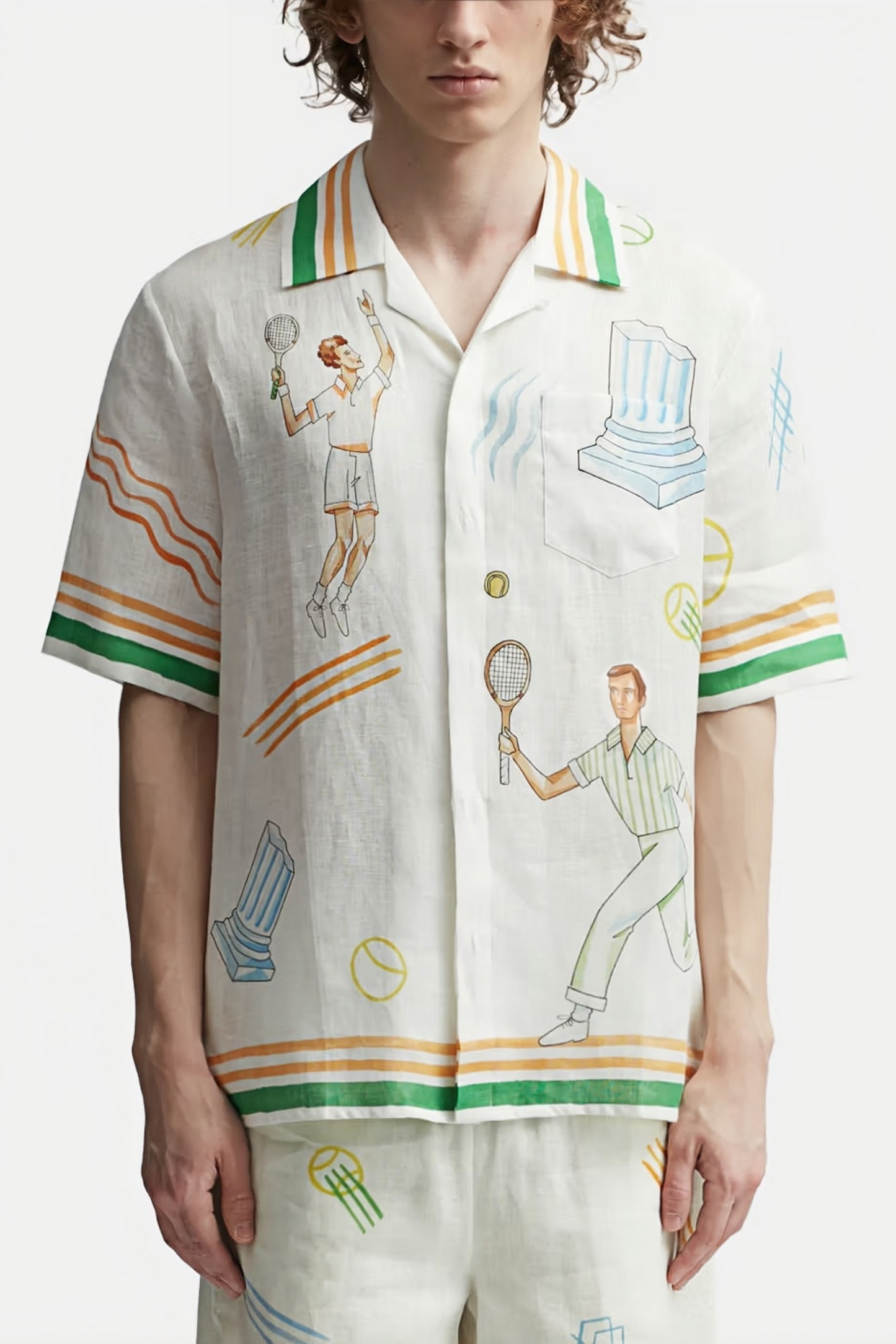Ryan white tennis player print short- sleeve shirt