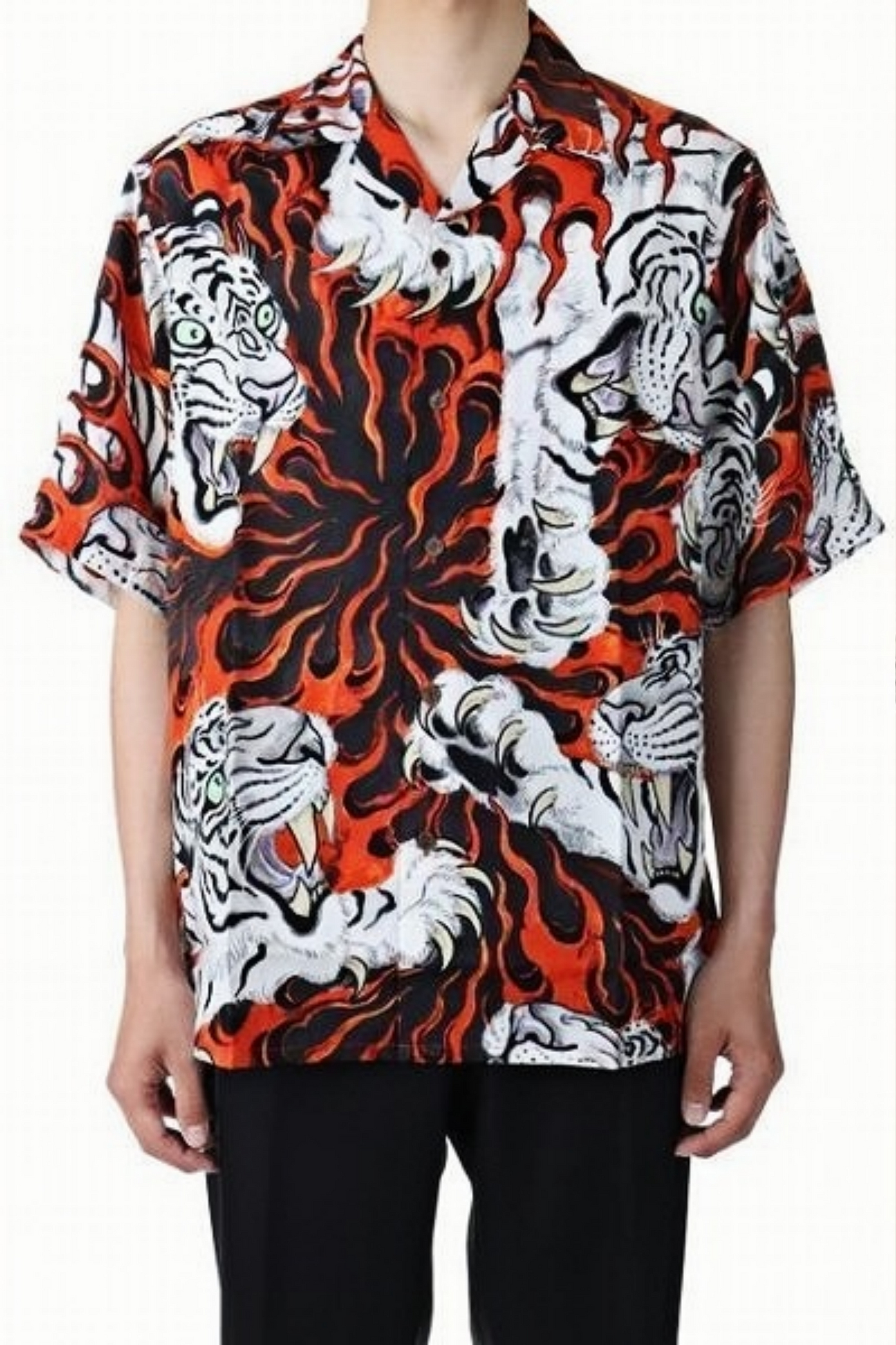 Hyacinthe red classic collared short-sleeve shirt