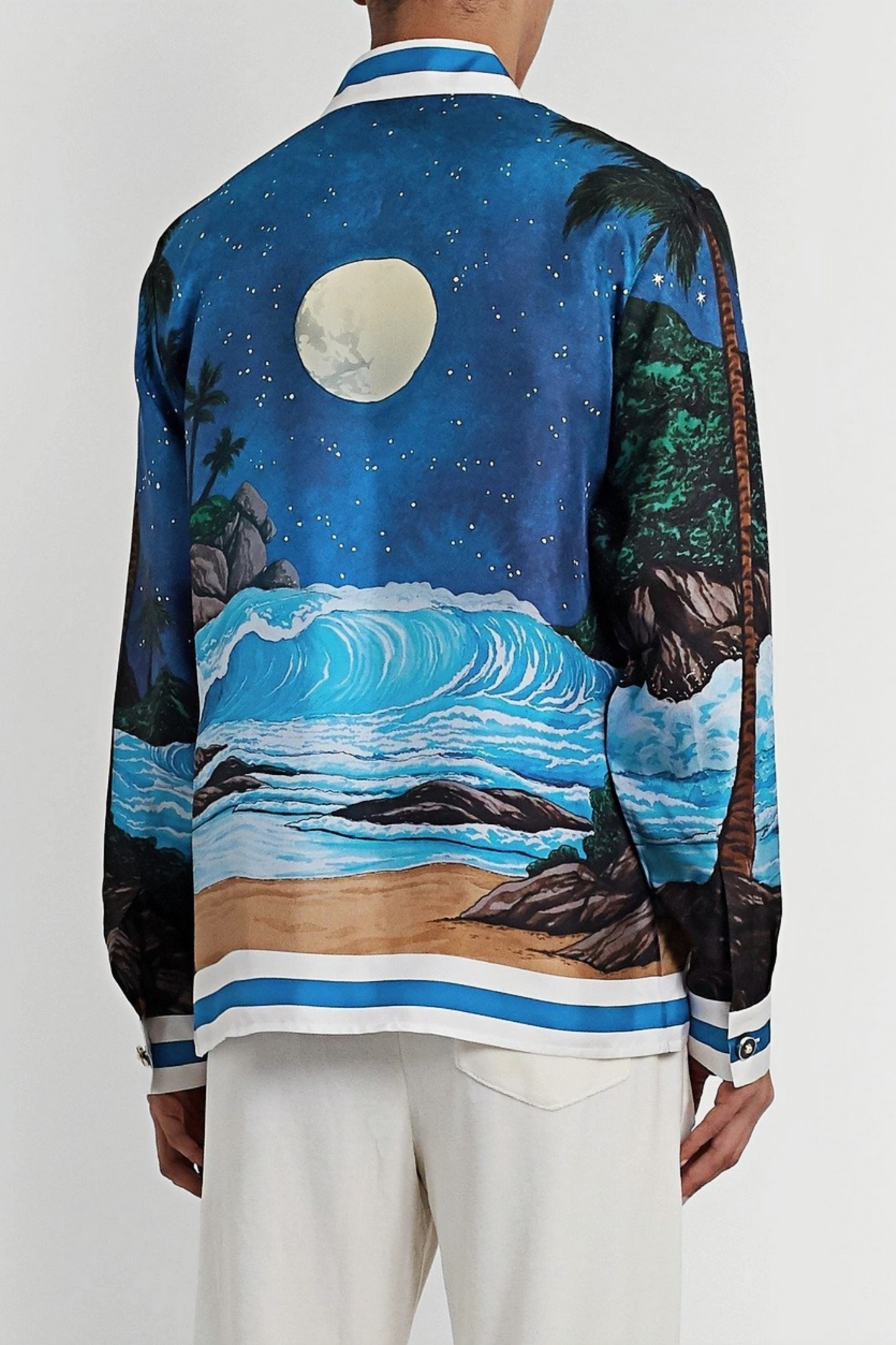 قميص أزرق طويل الأكمام من Alain blue ocean night sky