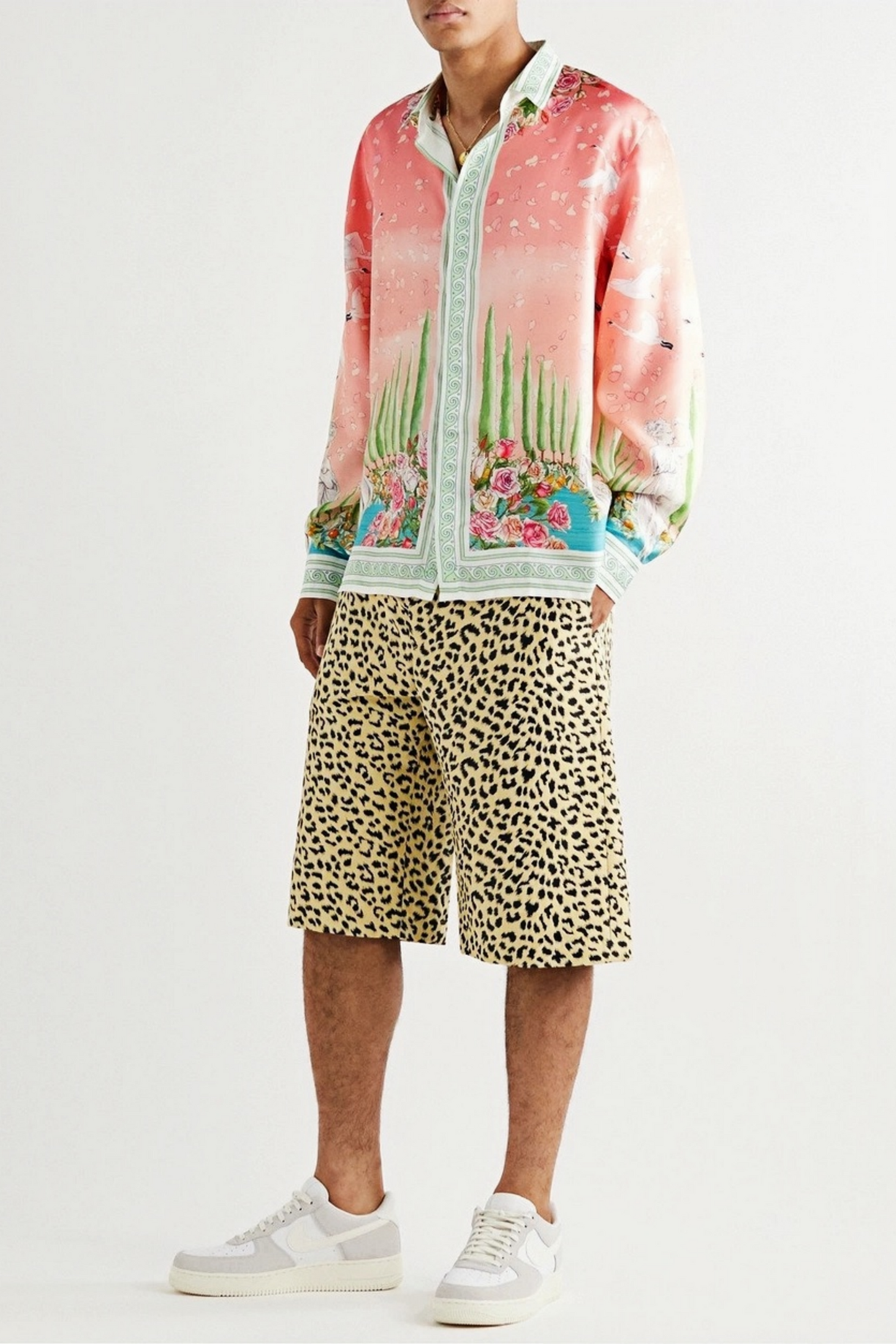 Carl pink floral short-sleeve shirt