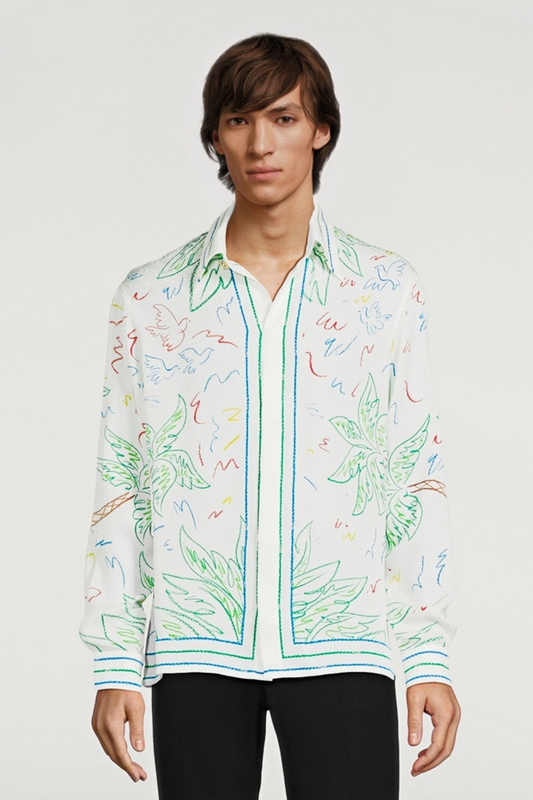 Paul white doodle print jacket