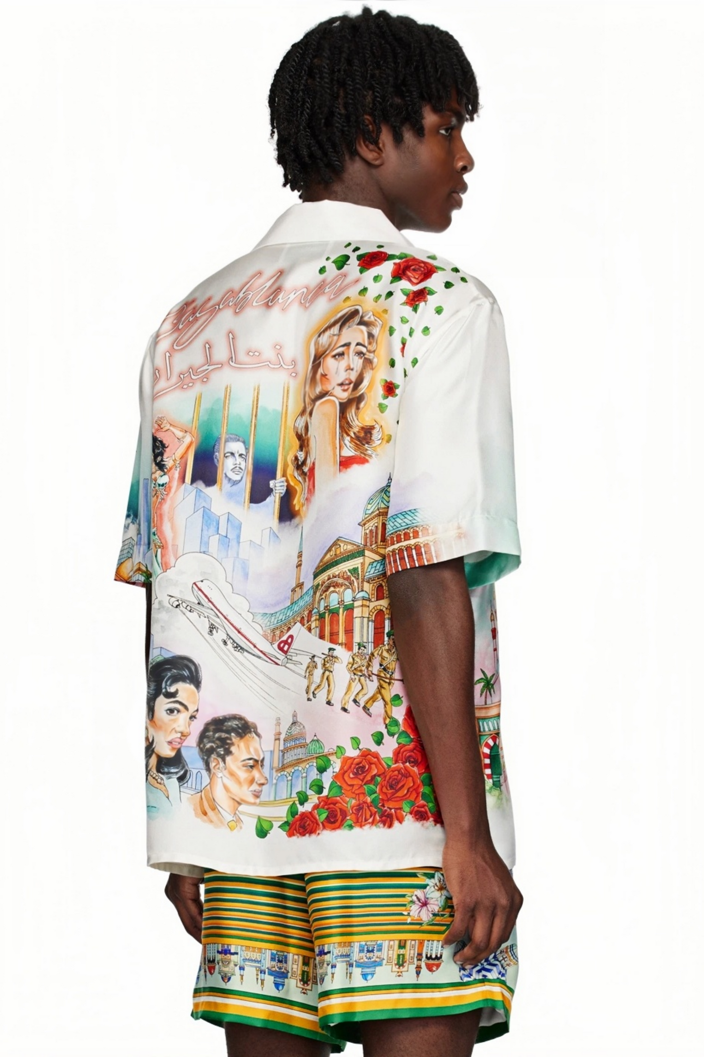 Chris white multicolor pop art short-sleeve shirt