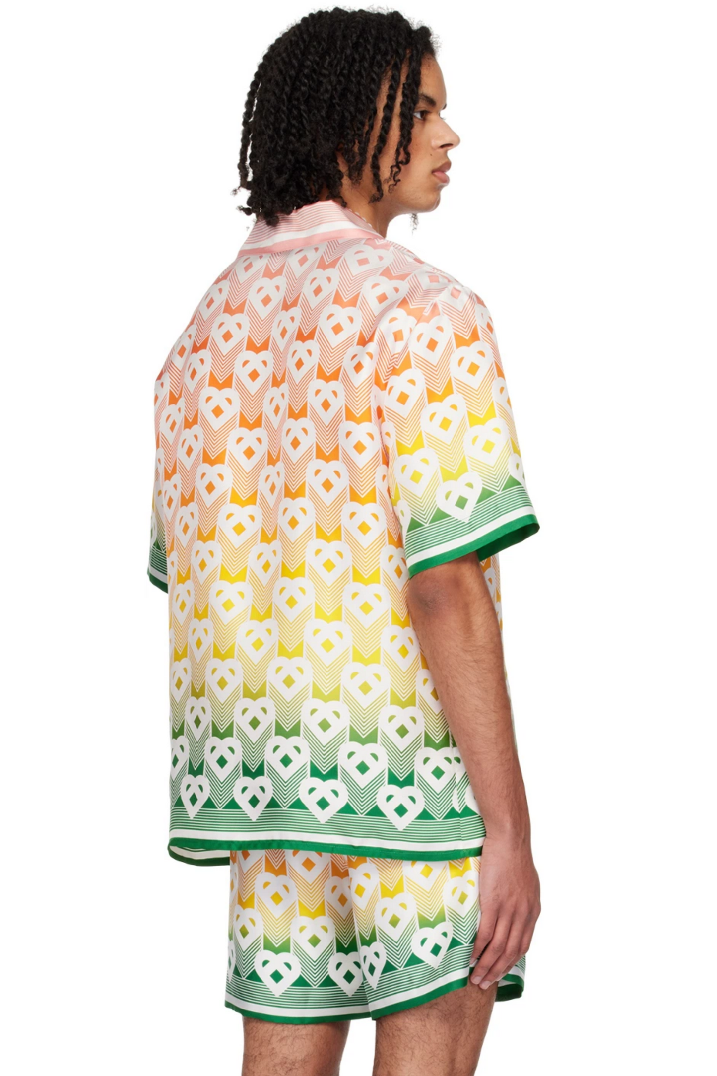 قميص ألكسندر أصفر هندسي بأكمام قصيرة