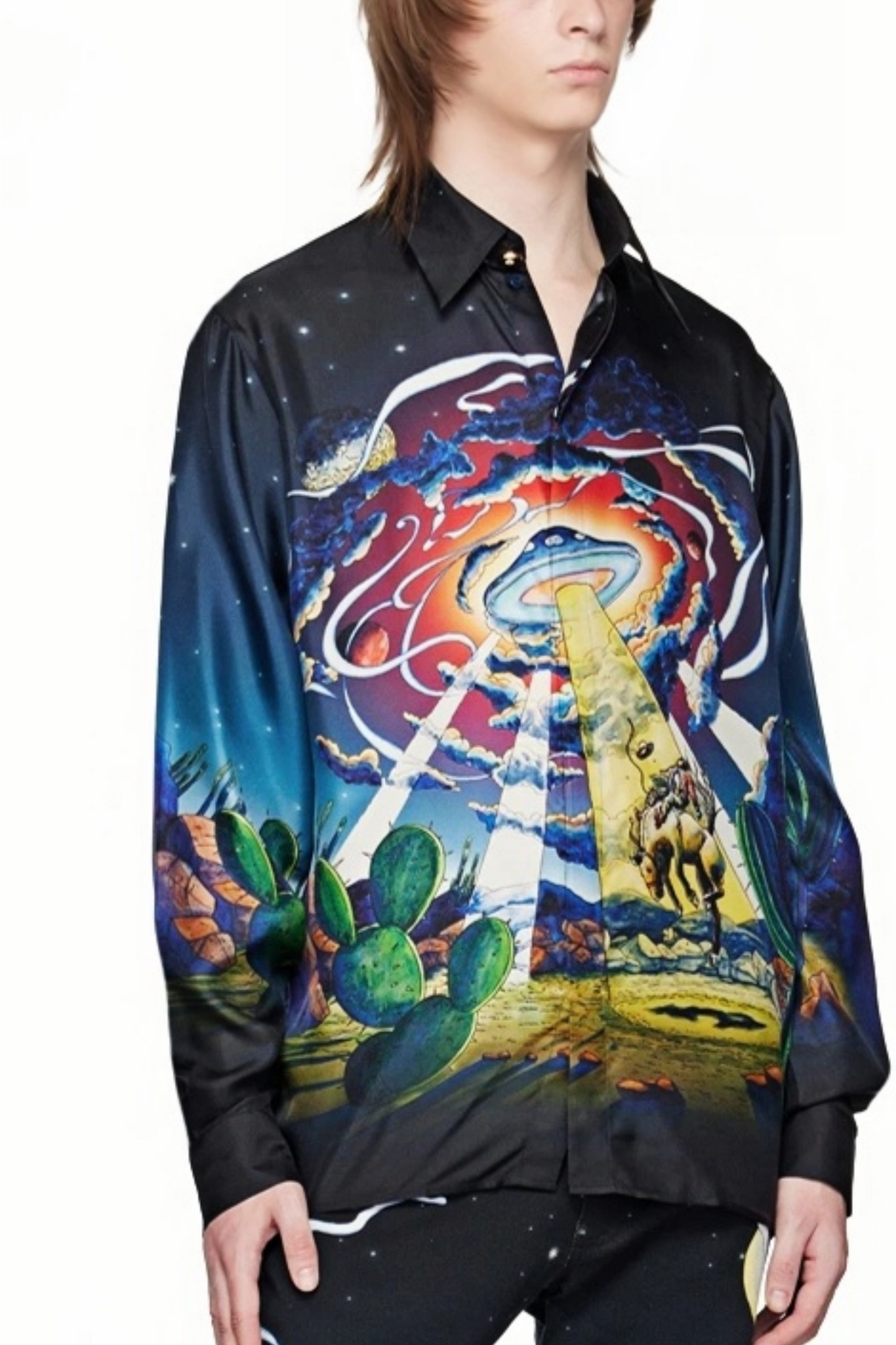 Louis black cosmic dragon long-sleeve shirt