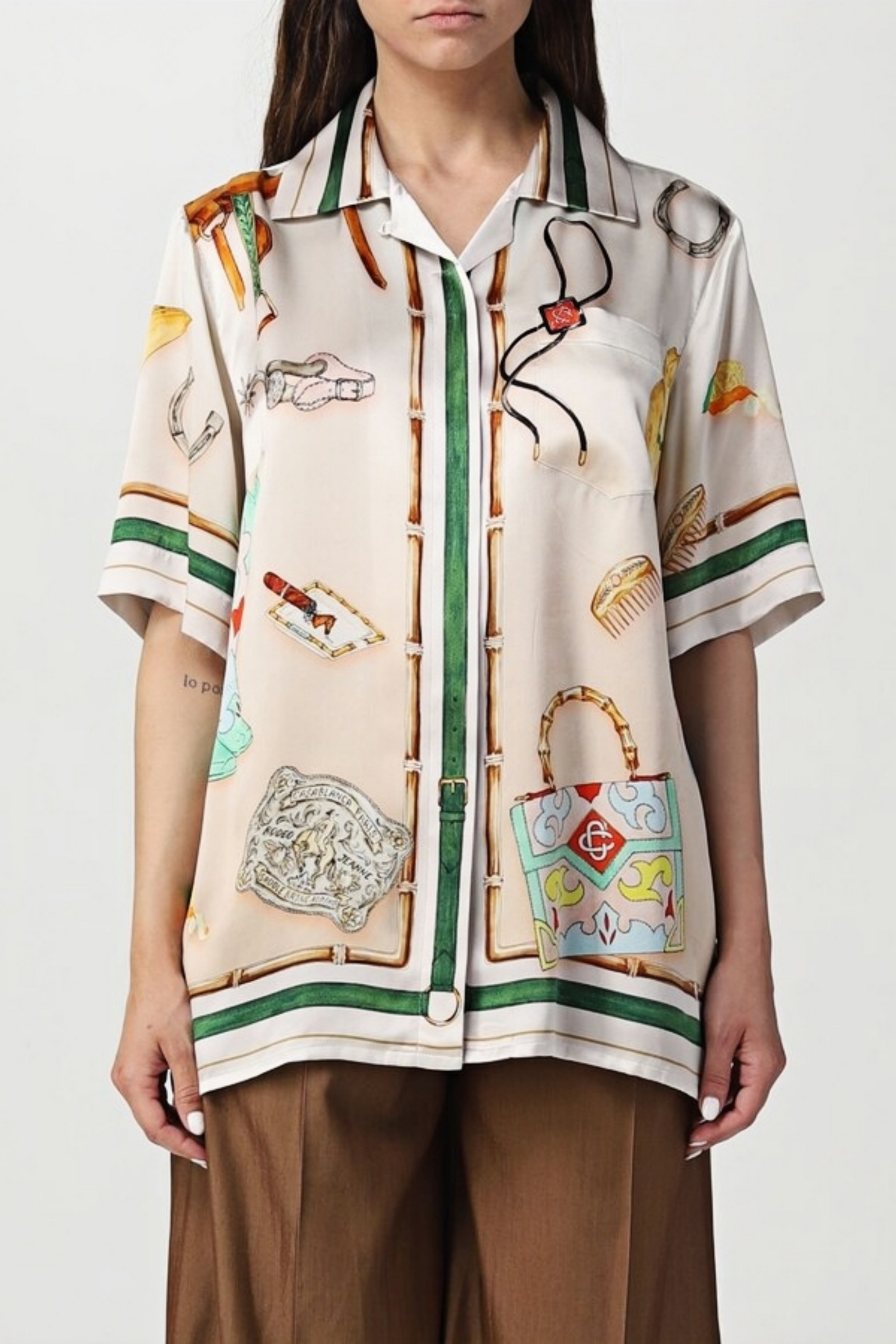 Brian neutral equestrian short-sleeve shirt