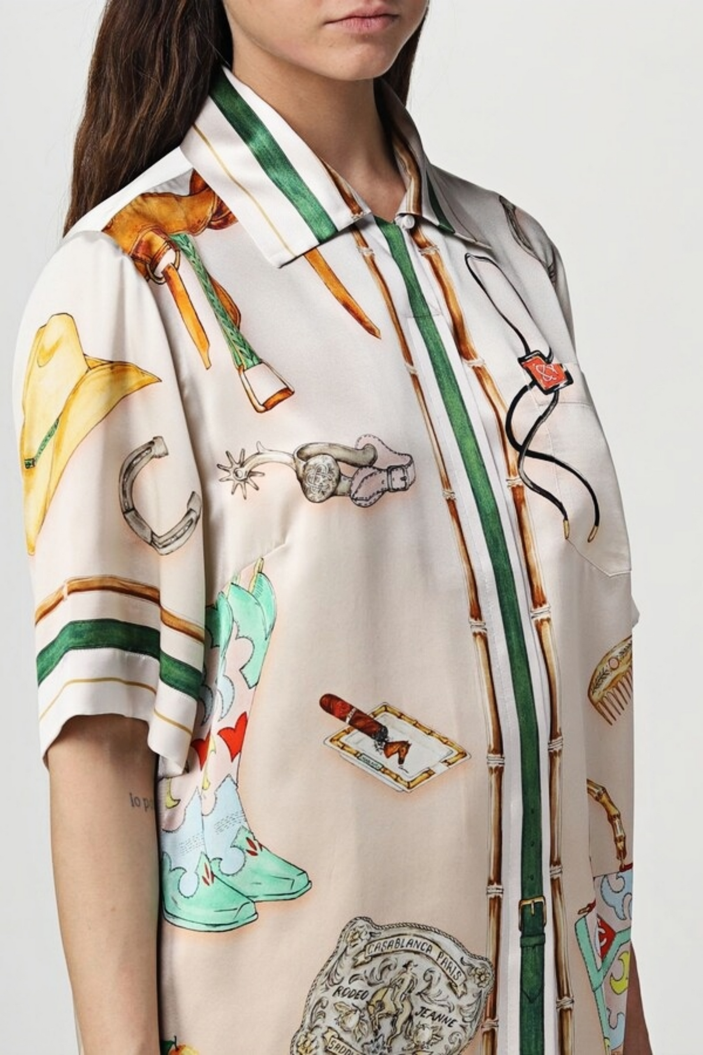 Brian neutral equestrian short-sleeve shirt