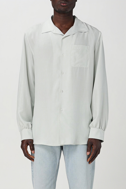 Firmin white classic button-up long-sleeve shirt